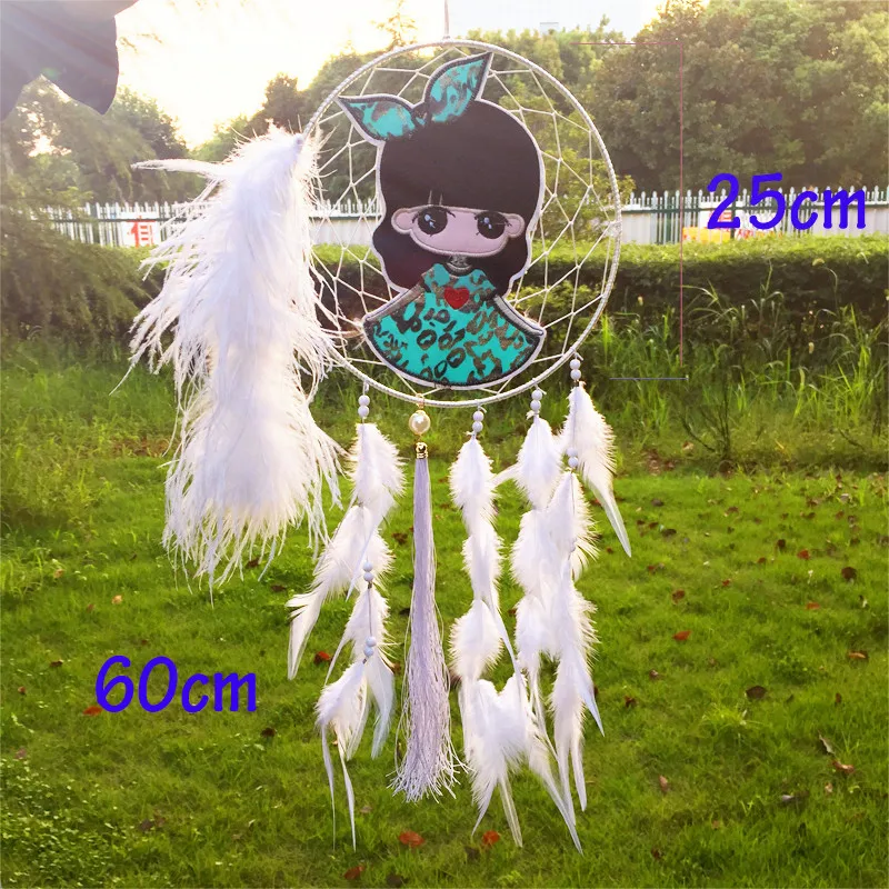 

25*60CM Wind Chimes native cute girl big dream catcher tapestry europe dream catcher for room car decorate