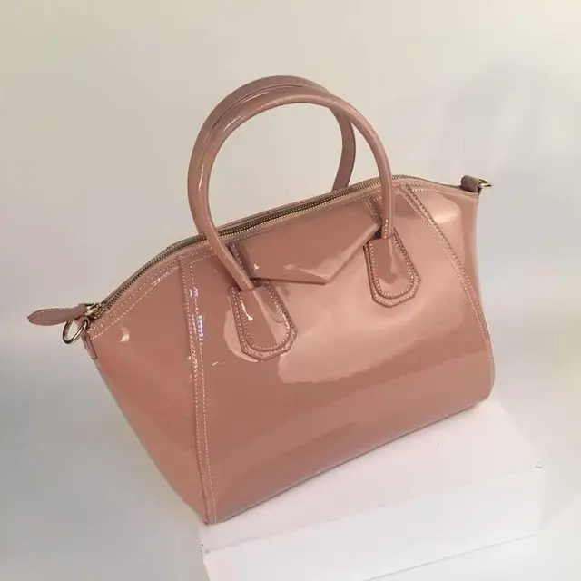 Nude Color Patent Leather Large capacity Casual Tote PU leather Soft leather Handbags