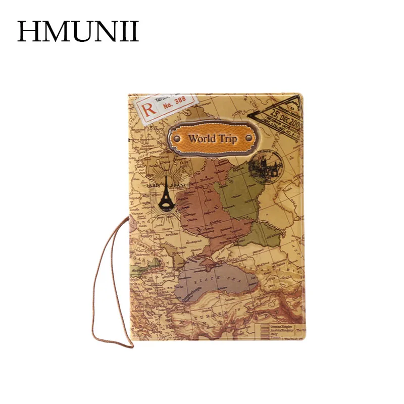 HMUNII модные Обложка для паспорта документов наборы ID кредитных карт сумка путешествие в мир Обложка для паспорта защиты дорожные аксессуары