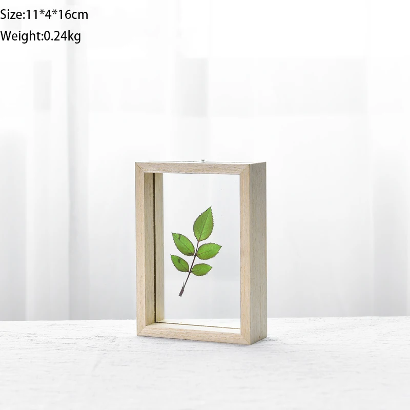 Креативная простая художественная фоторамка из массива дерева, настенная подвесная рамка, образец растения, настенная фоторамка, домашний декор, современный