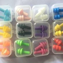 Tampões de silicone para redução de ruído, 6 pares de protetores de ouvido macios para natação em silicone