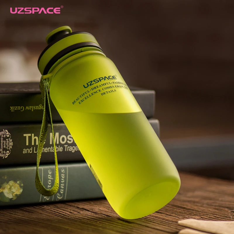 

UZSPACE 650/1000ml Sports Bottle Portable shaker Travel Gym Climbing Cycling My plastic Drink Bottles for water Tritan(BPA free)