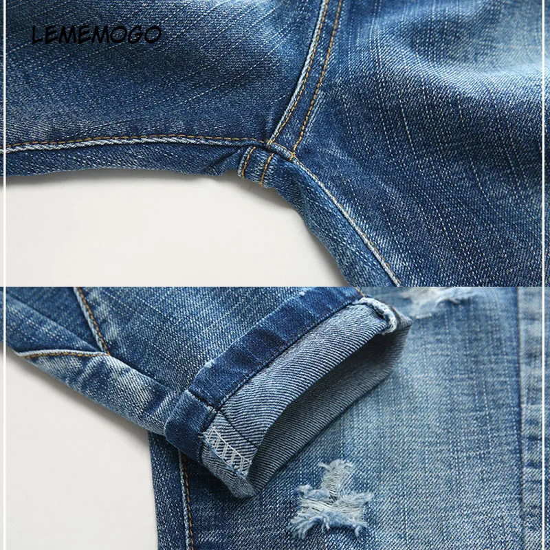 Lememogo/От 3 до 6 лет, осенние модные джинсы для мальчиков, хлопковые весенние легкие детские джинсы с эластичной резинкой на талии, детские брюки