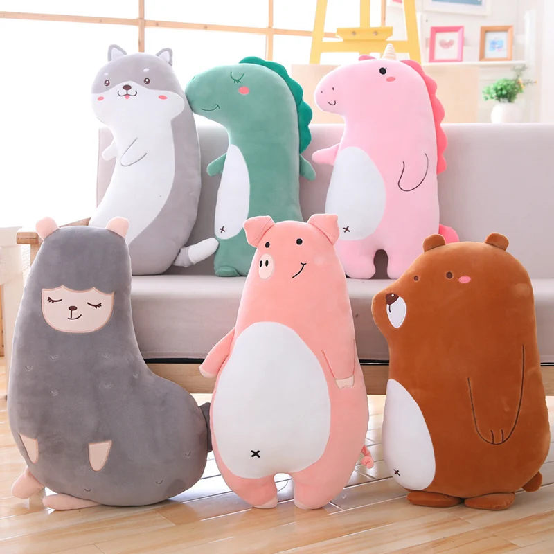 

1pc 60cm Lovely Cartoon Animal Pillow Plush Toy Soft Dinosaur unicorn Alpaca Dog Stuffed Cushion Sofa Decor Gift For Children
