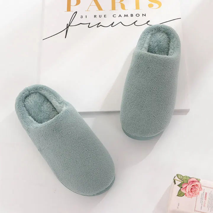 2018 Soft New Winter Warm Bedroom Winter Home Slippers Shoe Women Men Soft Cozy Cotton Shoes Woman Slipper (4)