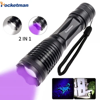 

2 in 1 UV Flashlight LED Linternas Torch 395nm Ultraviolet Urine Detector for camping hiking Carpet Pet Urine Catch Scorpions