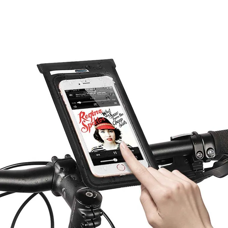 Touch Screen Waterproof Bicycle Phone Bag Case Cycling Bike Frame Handlebar Phone Holder Pouch Cover for 4-6 inch Mobile Phone (10)