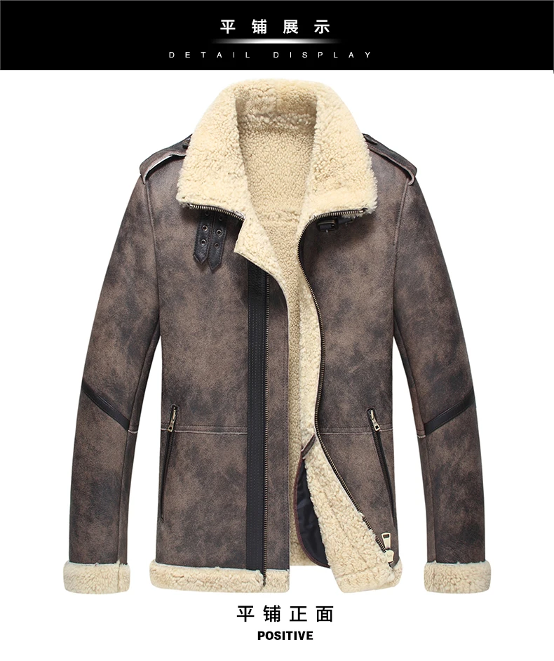B-3 кожаная куртка-бомбер, меховое пальто, летная куртка, Мужская куртка из овчины, куртка-Авиатор, мотоциклетная куртка