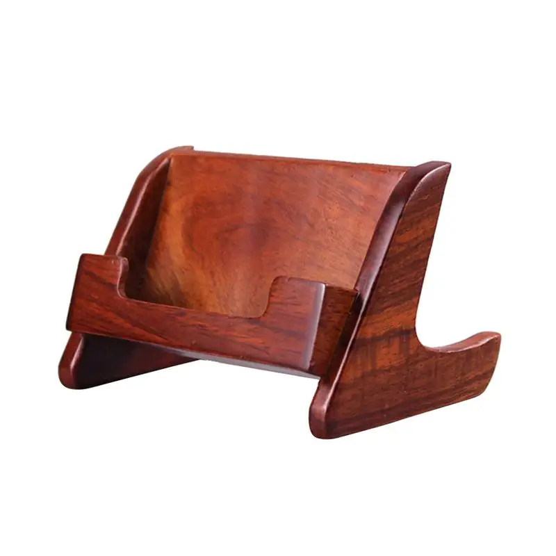 1 pc Business Card Holder Desktop Rosewood Display Wooden Rack Note Stand Cards Organizer for Office | Дом и сад