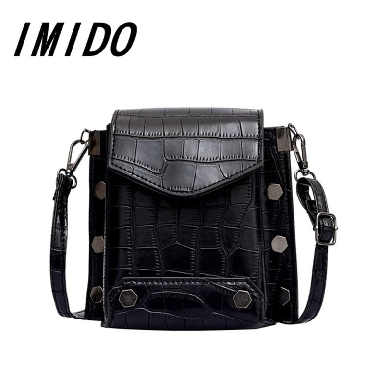 

IMIDO 2019 Brand Designer New Fashion Stone Pattern Women's Crossbody Shoulder Bag Simple Temperament Famous Luxury Travel MINI