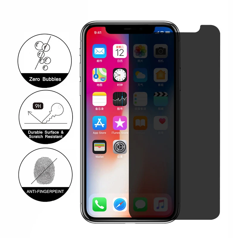 

Anti-peep Privacy Tempered Glass Screen Protector For iPhone 11 Pro Max XS XR X 8 7 6 6S Plus 9H Anti-Scratch Shield Guard Film