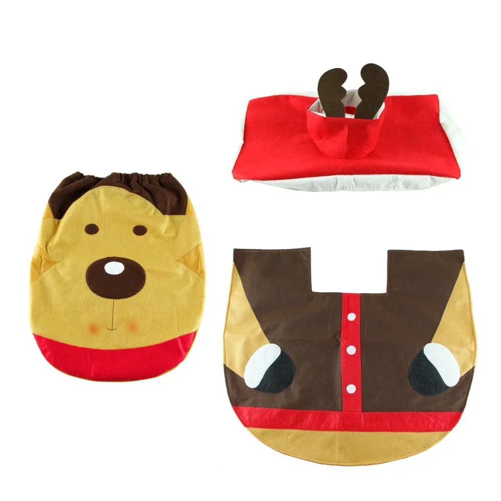 YORIWOO 3 шт. Санта Клаус Туалет набор Лось Снеговик Navidad Happy Новый год веселые