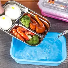 Студенческая нержавеющая коробка для ланча двойные Галстуки Bento Kids Ланч-бокс для еды 700 мл