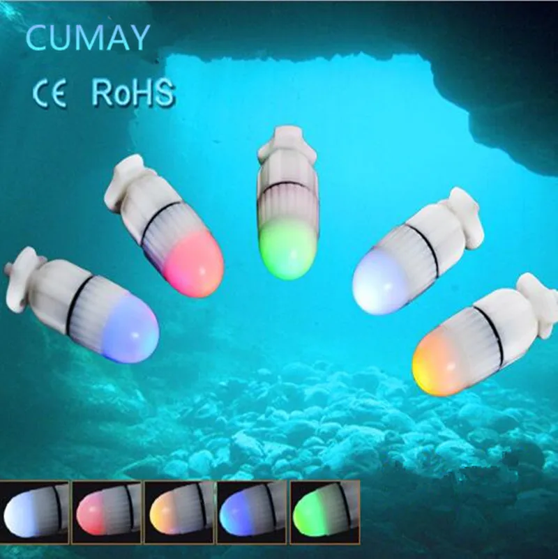 

200m Diving LED Signal Light Green Yellow White Red Blue Waterproof Super mini Signal Device LED Flash light Underwater Lamp