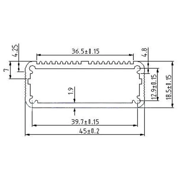 Алюминий ящик проект корпус 18,5 мм(0,7")(H) X45mm(1,77")(Ш) X45mm(1,7")(L), сделай сам, новинка, по индивидуальному заказу