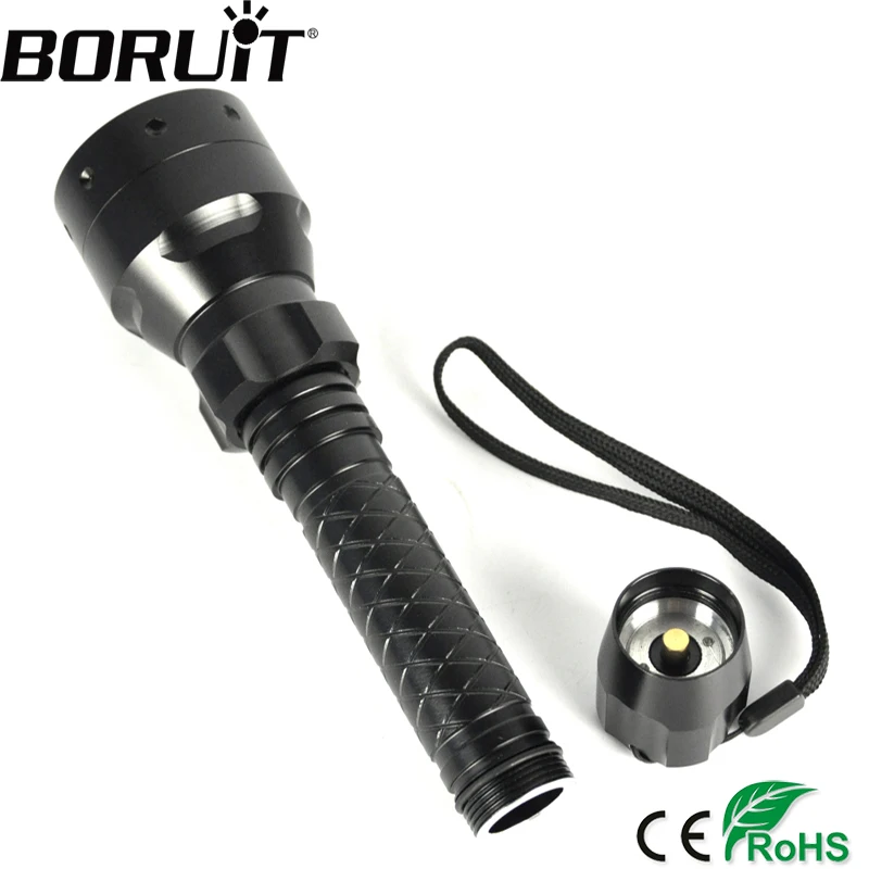

BORUiT Aluminum Alloy Infrared Flashlight 1 Mode Night Vision Zoom Torch Light Hunting Portable Lamp Lantern by 18650 Battery