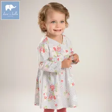 DB5836 davebella осенний новое платье для девочек Хлопковое платье с цветочным принтом платье принцессы Детское Эксклюзивное платье с Сакурой