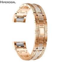 HIPERDEAL роскошный сплав кристалл часы ремешок с металлической рамкой для Charge 2 17Dec19 дропшиппинг F
