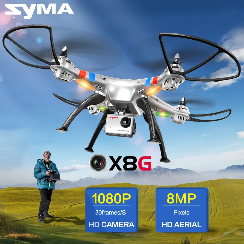 

Original SYMA X8G RC Drone With 8MP HD Camera RC Helicopter 2.4G Remote Control Quadcopter Dron Aircraft Toys For Children Gift
