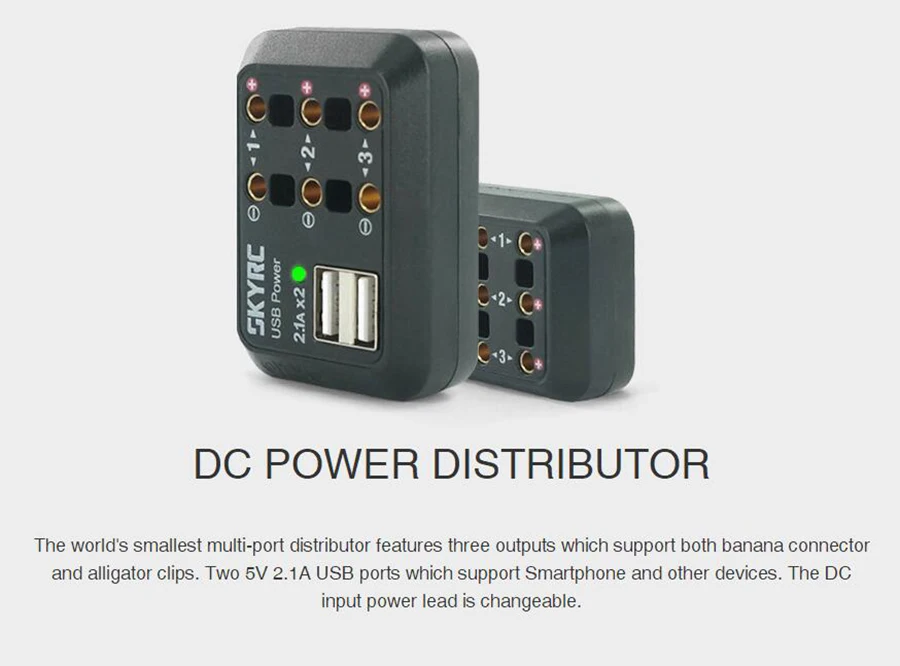 SKYRC DC Мощность компонентов мульти Выход 10A XT60 Разъем Разъемы с вилками типа «банан», 5V 2.1A USB