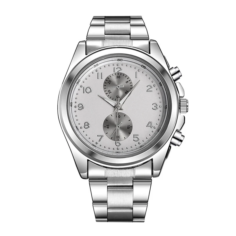 

Mens Fashion Stainless Steel Strap Business Man Quartz Wrist Watch 80611