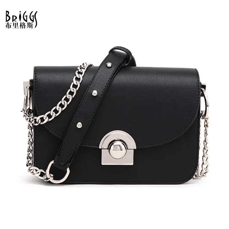 

BRIGGS Brand Fashion Chains Women Messegner Bags Solid PU Leather Women Bag Luxury Handbags Women Bags Designer Crossbody Bag