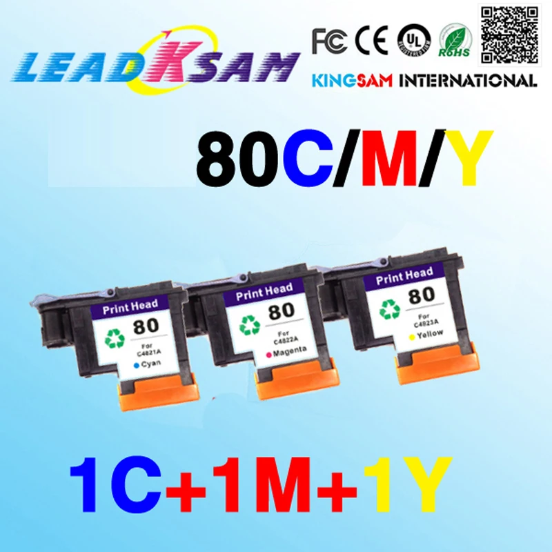 3x печатающая головка совместимая с hp80 C/M/Y замена для 80 C4821 C4822 C4823 Designjet 1000 1000plus 1050