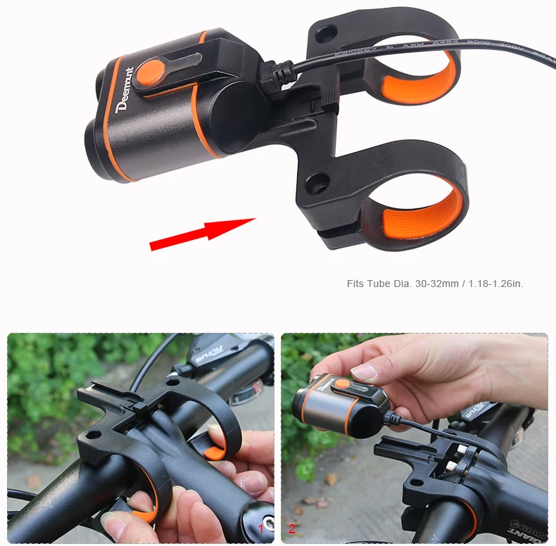 Clearance Deemount Cycling Font Lamp 8-22.5 Hours 400Lm Bicycle Headlight LED Lamp Front Lighting Flash Lantern Torch 18650 Battery Kit 21