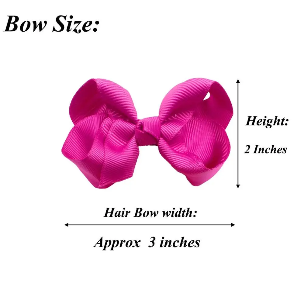 40 Colors/Set Little Girls 3" Hair Bows Clips In Pairs Mix Colors Pigtail Bow Alligator Hair Clips for Baby Girls Toddlers Kids