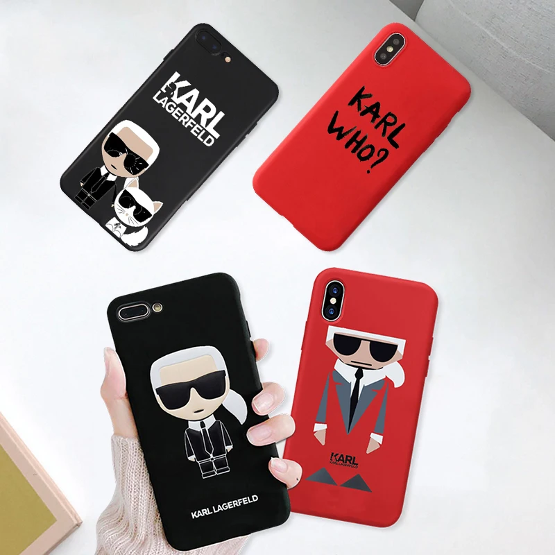 GYKZ Fashion Karl Lagerfeld Fitted Case For iPhone 7 XS MAX X XR 6 6s 8 Plus Funny TPU Soft Phone Cover For iPhone X