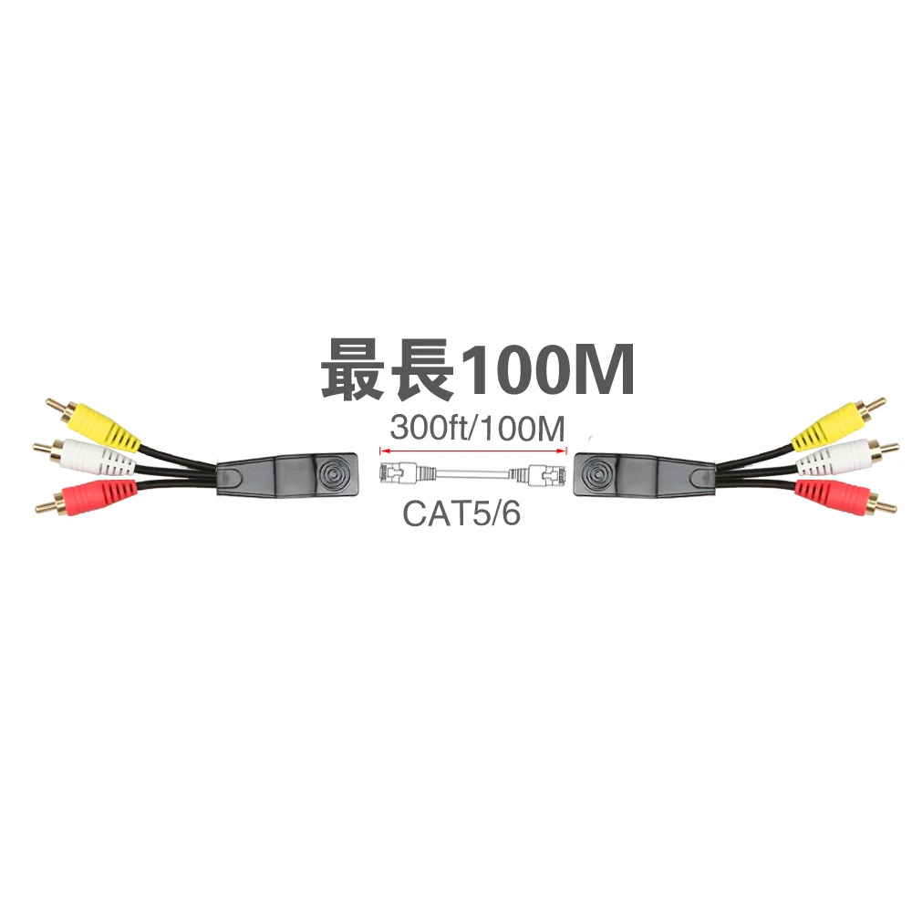 Ceny Repper lineso 50M 3RCA Extender 2 Pack 3 RCA do RJ45 Balun komponent wideo i przedłużacz audio przez Cat5 6