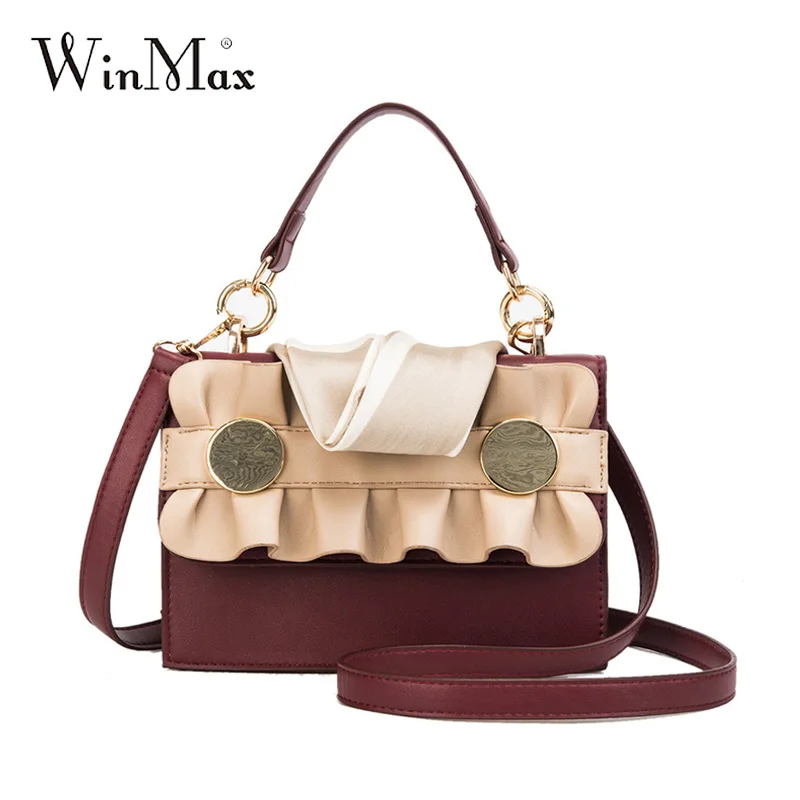 

Luxury Ruffles Small Women Messenger Bags PU Leather Ladies Clutch Bags Mini Ribbons Shoulder Bag Hot Sale Bolso Mujer Quality
