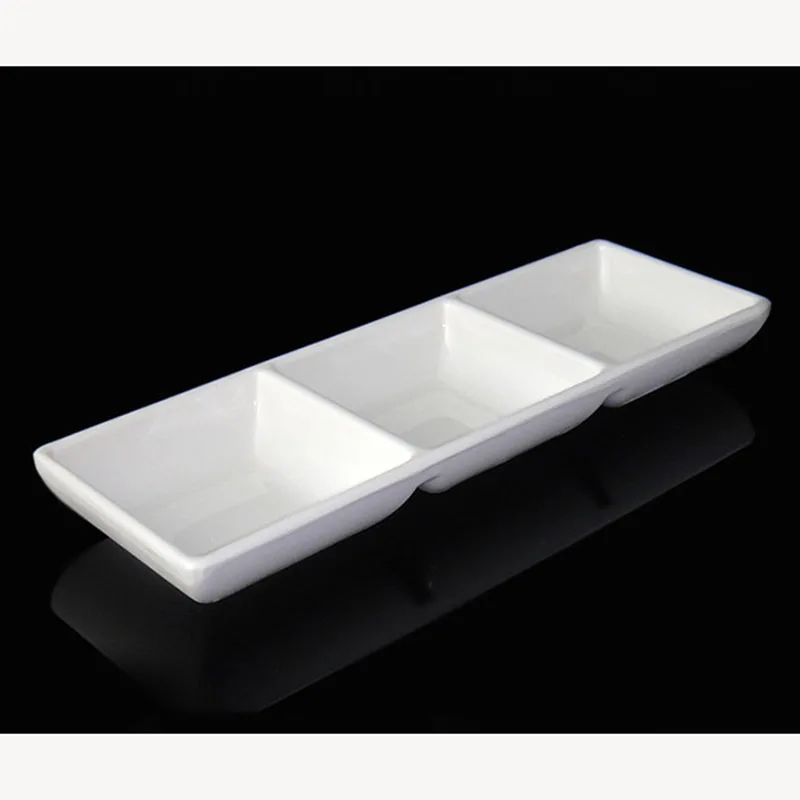

Spice sauce dipping bowl cup 3-compartment melamine serving board pudding tray sushi dishes party appetizers plates set