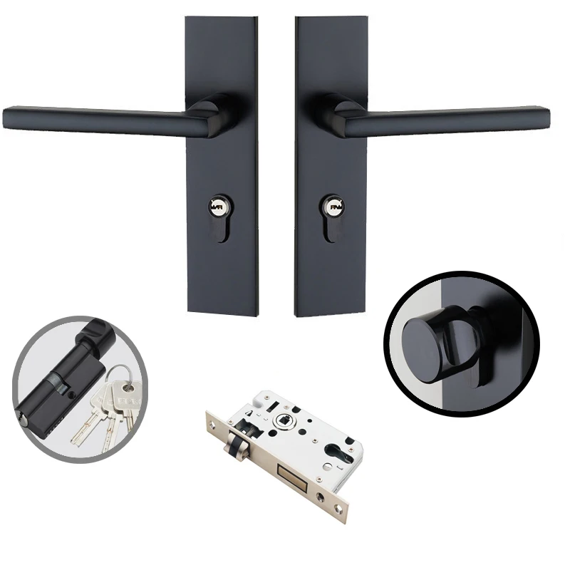 Zenhosit Mute Bearing Door Handle Lock Black Space Aluminum