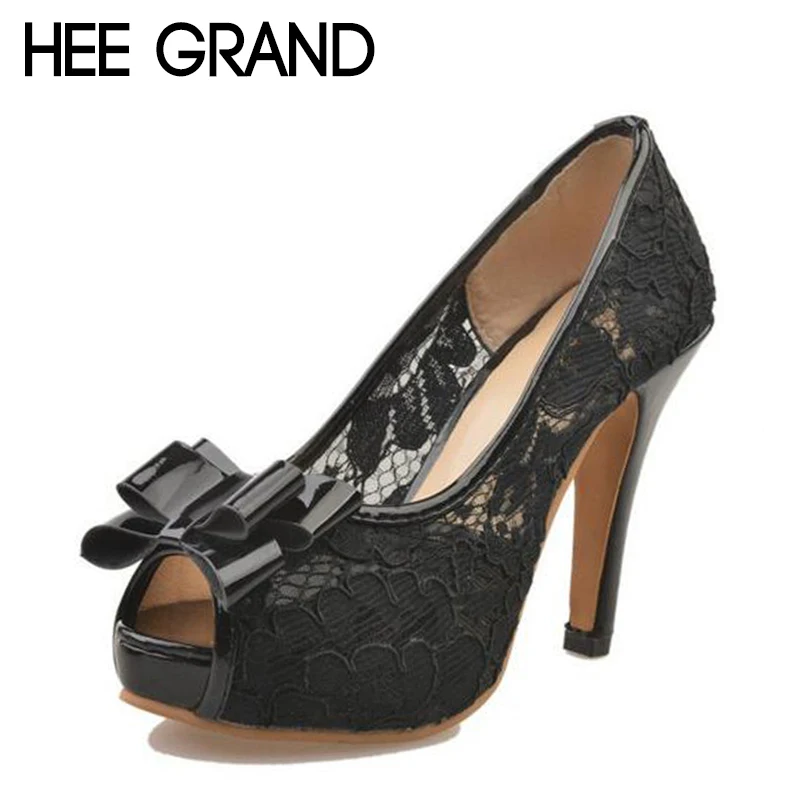 

HEE GRAND Butterfly-knot Women Heels with Retro Office Women Comfortable Wearing 2018 NEW Trend for the Fashion Shoes WXG516