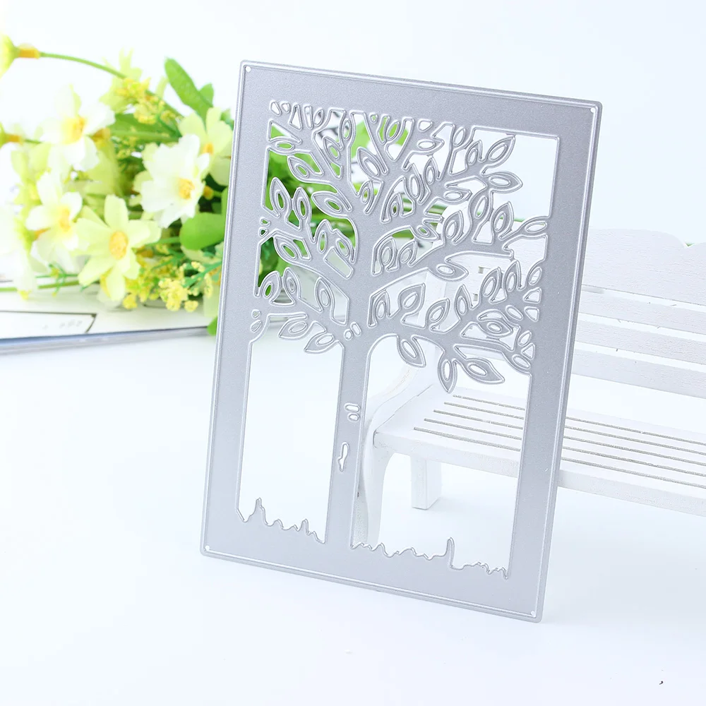 

Leaf Tree Die Cutting Christmas Dies Decorative Metal Cutting Dies Stencil For DIY Scrapbooking Square Craft Embossing Die Cut