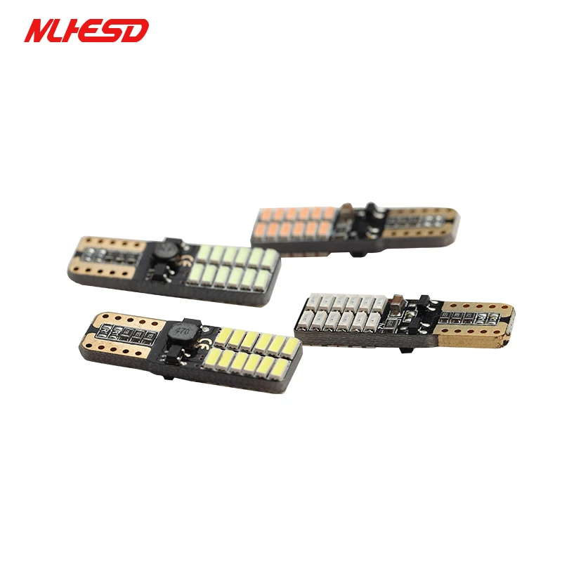 100X автомобиля светодиодный T10 194 W5W Canbus 24 SMD 4014 Нет Ошибка T10 светодиодный лампа Парковка Авто лампы Лампы для чтения 12 V белого и желтого цвета синий