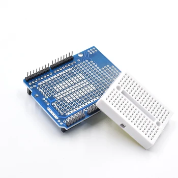 

Free Shipping 5pcs/lot UNO Proto Shield prototype expansion board with SYB-170 mini breadboard based For UNO ProtoShield