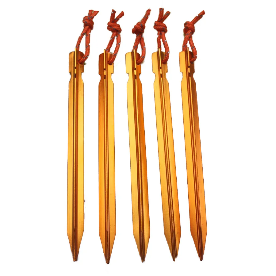 

4pcs Aluminum Alloy Ground Nail Ultralight Strong Firm For Camping Tent Accessories Triangular Ground Nails Reflective Rope