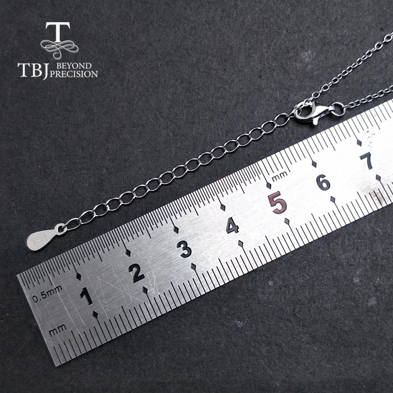TBJ роскошное ожерелье с подвеской из серебра 925 пробы натуральный oval4 * 6 мм 4.8ct