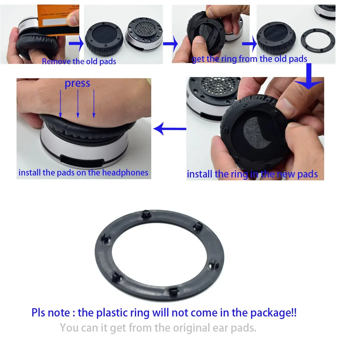 交換のためのsol republicはhd V8 V10有線ヘッドホン (ブラック