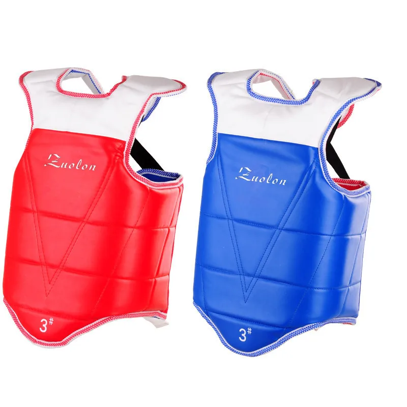 Traditional Taekwondo chest guard kids men women student red blue