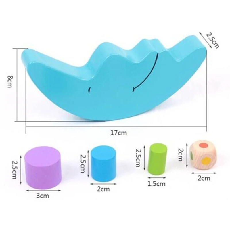  Baby Wood Blocks Toys Colorful Moon Balancing Frame Kids Early Learning Toy Montessori Teaching Aid - 32846277303