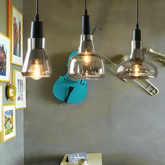 Нордический подвесной светильник для теней дымчатое стекло подвесное осветительное приспособление остров барная стойка столовая прикроватная промышленная Подвесная лампа