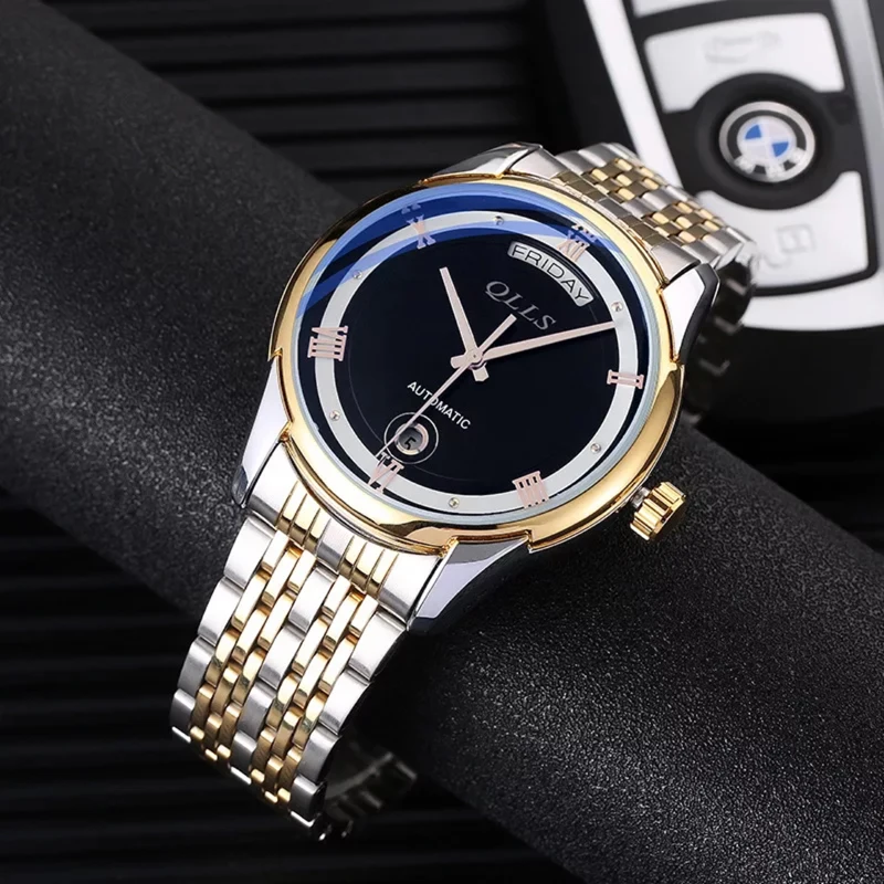 

Top Luxury Brand Watch Men Business Automatic Self-wind Stainless Steel Strap Wristwatches Waterproof Watches Free Shipping Sale