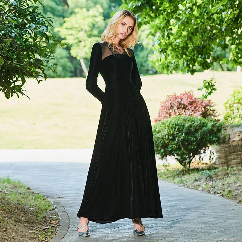 Buy Tanpell v neck evening dress black