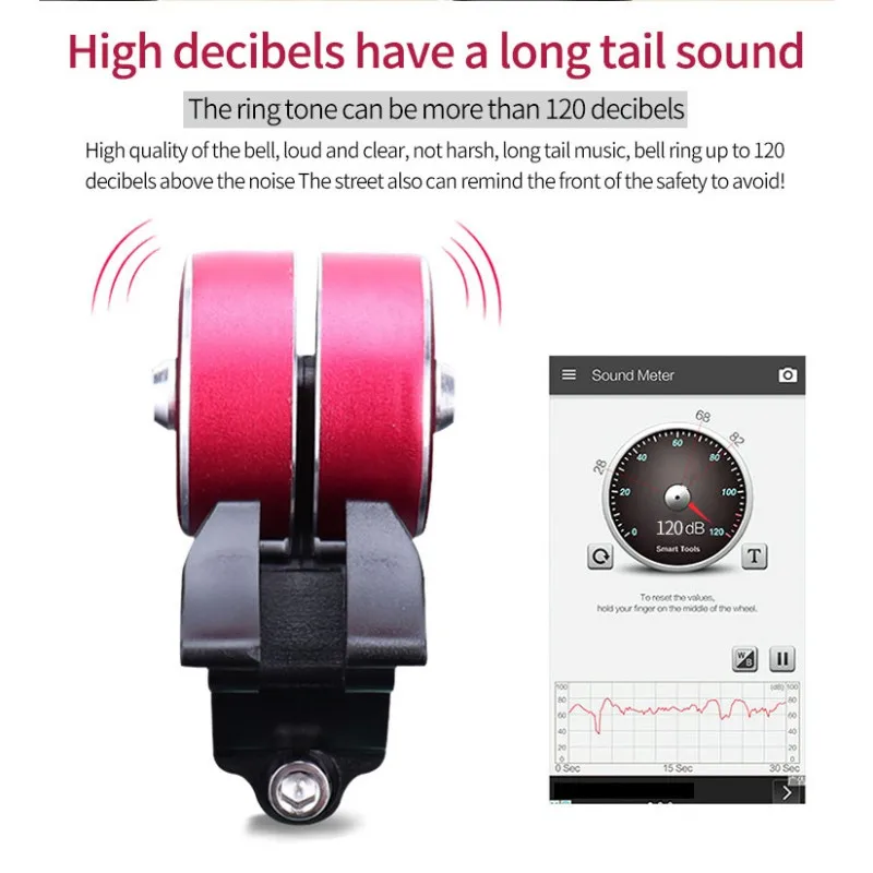 

Bicycle Handlebar Bell Dual Wheel Shape Aluminium Alloy Plastic High Decibels Clear Sound Alarm Horn Cycling Accessories