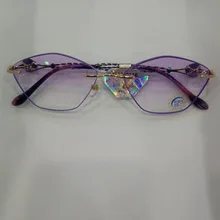 Титан оправы для очков рамки для женщин Близорукость очки 1,61 анти голубой бриллиант резка объектив леди элегантность Оптический Высокое