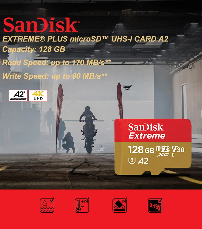 Оригинальная карта памяти SanDisk TF Micro SD U3 для чтения смартфона планшета поддерживает запись видео 4K 32 Гб 64 Гб 128 ГБ 256 ГБ