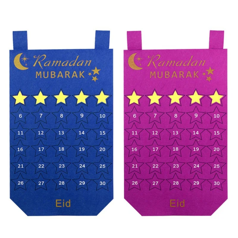

Eid Mubarak Creative Countdown Calendar Household Felt Wall Calendar For Children Ramadan Kareem Muslim Balram Party Decoration